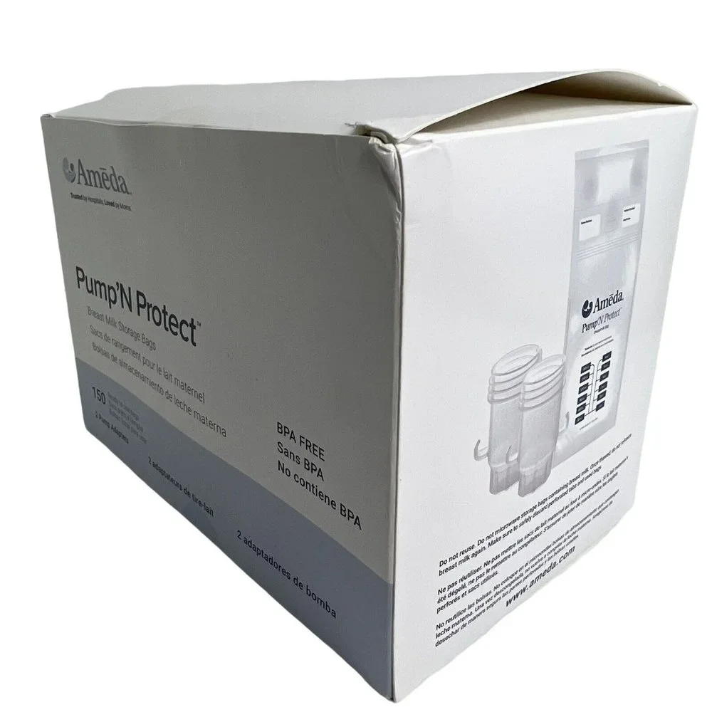 Ameda Pump N Protect Breast Milk Storage Bags And Adapters 6oz Or 180ml 150 Bags - Picture 11 of 12